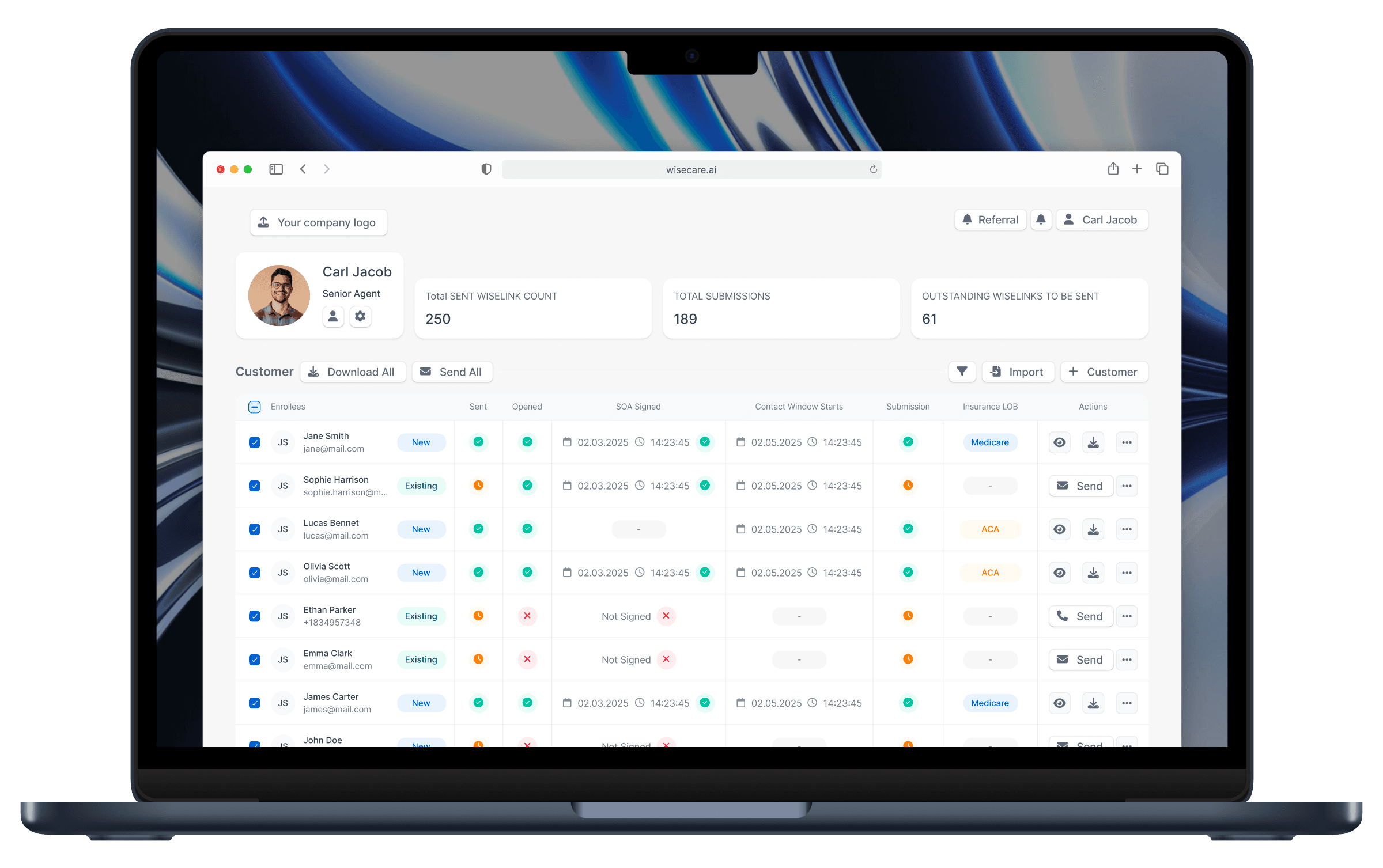 WiseCareAI homepage cover